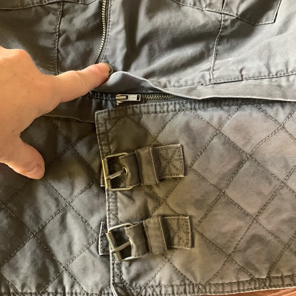 Quilted Moto Biker London Jean Light Jacket - Picture 7 of 8